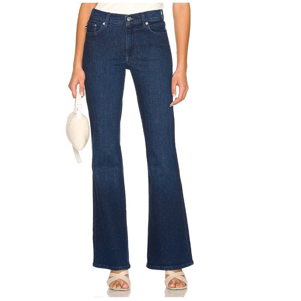 Lovers and Friends River Ultra Flare Denim Jeans Ventana Dark Wash Stretch 28
